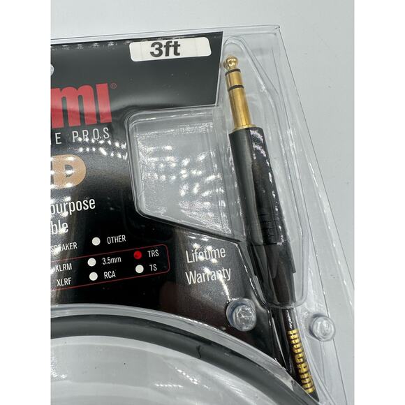 Mogami GOLD TRS-TRS-03 Balanced Audio Patch Cable 1/4" TRS Male Plugs 3ft - Picture 5 of 6